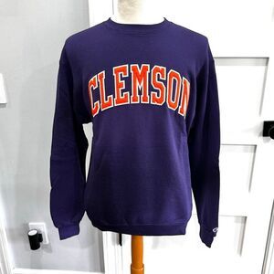 Clemson Stitched Fleece Sweatshirt by Champion. Purple. Size Large.